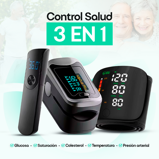 GlucoSense™ + Thermometer + Digital Blood Pressure Monitor - Free Gift Today – Monitor your glucose, blood pressure, oxygen saturation, and temperature at home